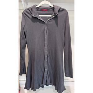 Barbara Lesser Women's Longline Button Up Long Sleeve Cardigan Adjustable Small